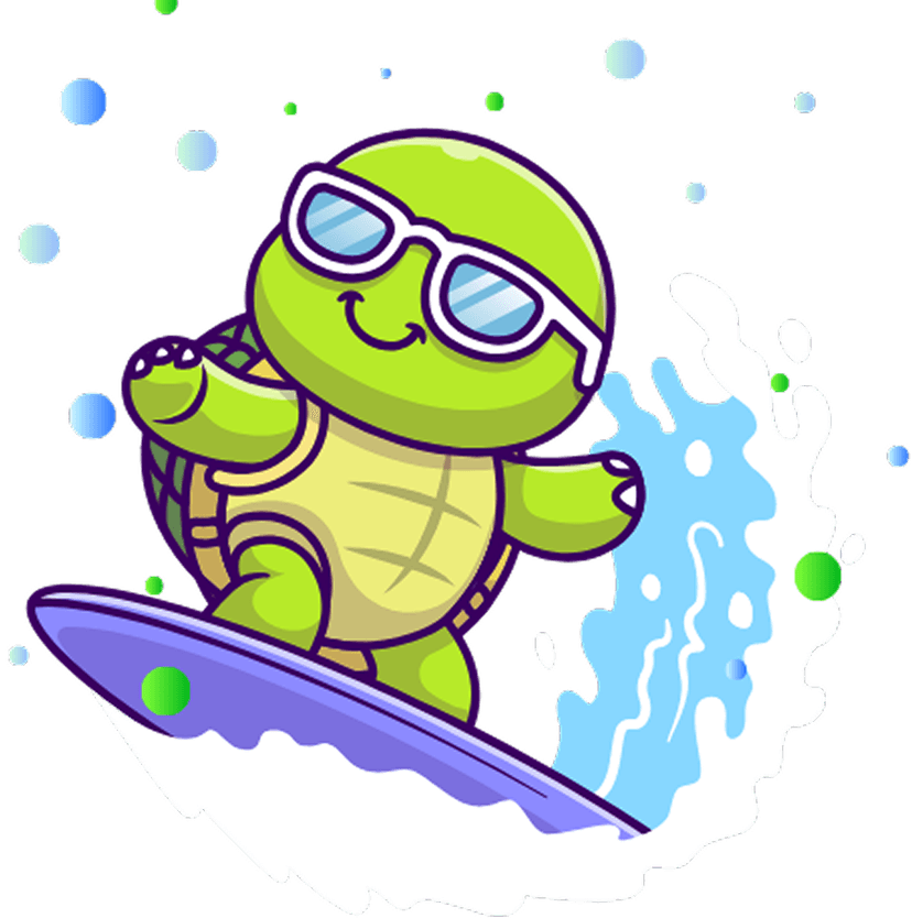 Turtle surfing
