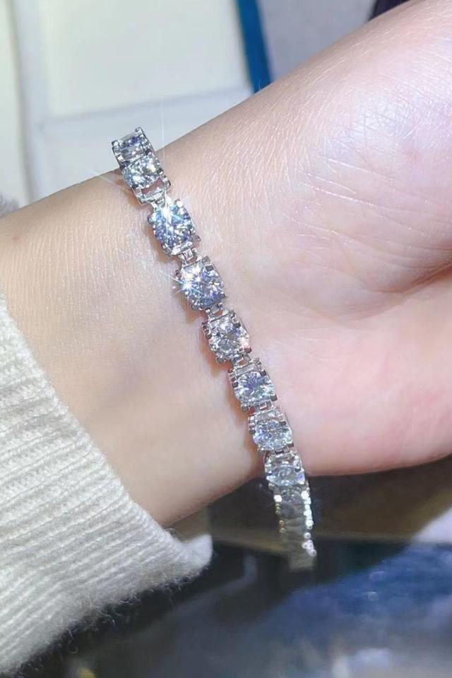 10 Carat Moissanite Platinum-Plated Bracelet – by BlueOak Enterprises on TurtlesEgg Marketplace