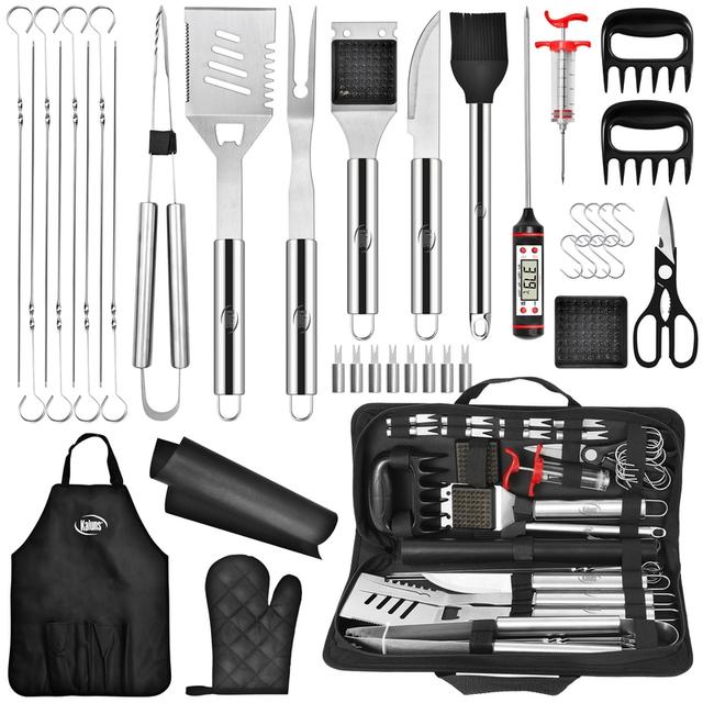 Kaluns BBQ Accessories, Complete Grill Set Grilling Gifts for Men Dad, 40 Pcs Premium Heavy Duty Stainless Steel Barbecue Grill – by Surge Dresser on TurtlesEgg Marketplace